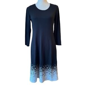 Nine West Black & White Dot Hem Knit Dress | Size Medium